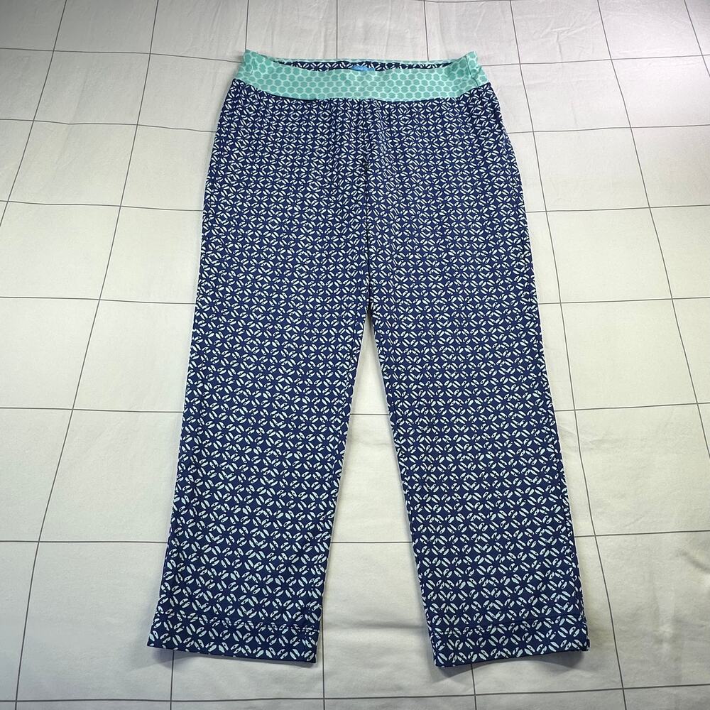 J. McLaughlin Leggings Women Large Blue Newport Catalina Cloth Resort Stretch